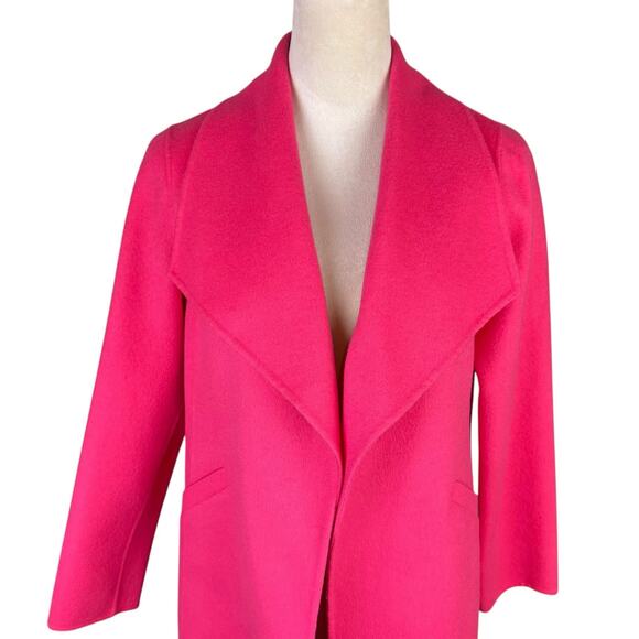 Talbots Petites Wool Blend Solid Hot Pink Felt Business Casual Blazer Jacket - Picture 4 of 12